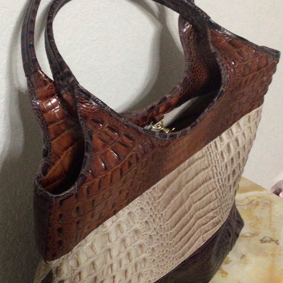 Tri-Color Leather Brahmin Tote - Picture 9 of 11